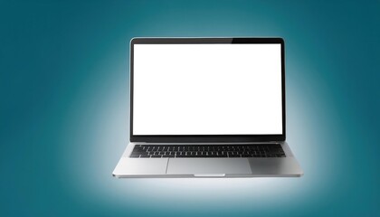 Fototapeta premium Floating View of a Modern Laptop Pro with inch LCD Screen in a Stunning Digital Mockup, Set against an Isolated 3D Environment, Radiating Minimalistic Elegance and Advanced Technology at Night.