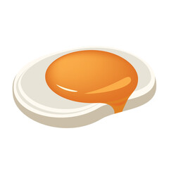 Fried egg on white background