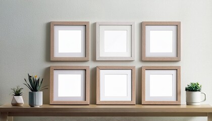 Threedimensional Staging of an Empty Photo Frame against a Minimalist Wall Backdrop, Creating a Void for Your Imagination to Fill in the Blank Canvas