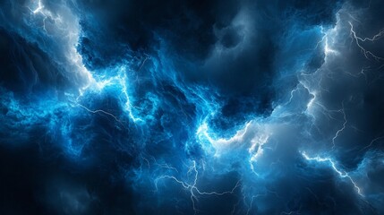 Fototapeta premium powerful lightning storm with bold blue flashes