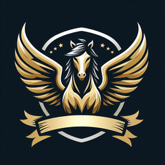 Obraz premium cool minimalist animal and shield logo