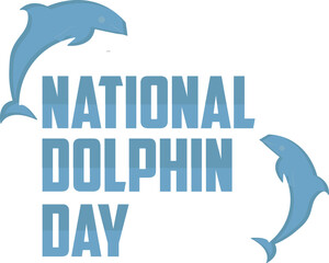 Logo vector national dolphin day.