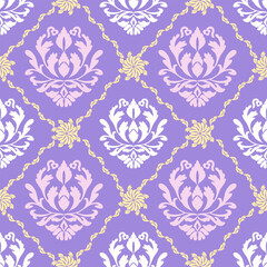 Damask seamless vector background. baroque style pattern.