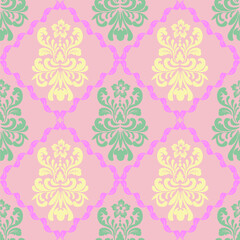 Damask seamless vector background. baroque style pattern.