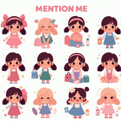 Pictures of girls' sets of various styles