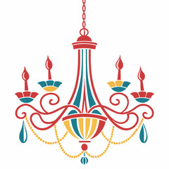 chandelier silhouette vector illustration