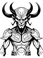 Fototapeta premium illustration of a cartoon devil
