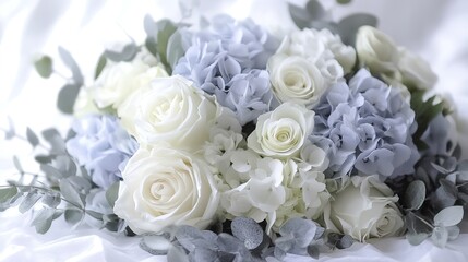 Obraz premium Soft combination of blue and white tones creating a calming and harmonious visual experience.