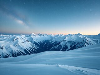 Obraz premium snow covered winter landscape with mountains