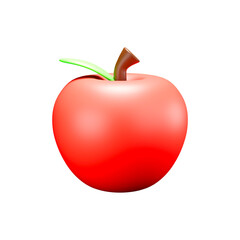 Isolated Glossy Red Apple Illustration