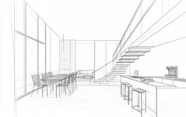 Modern Architectural Design Interior Kitchen-Dining