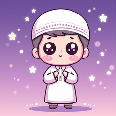 Cute Ramadan Character Design in Chibi Style