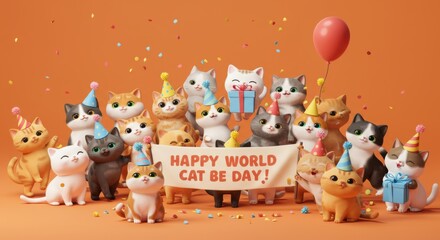 Happy World Cat Day! Celebrate with adorable 3D rendered kitties!