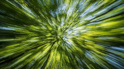 Obraz premium Motion-blurred abstract lines converging into a central vanishing point. Copy space.