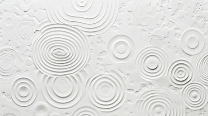 Textured white surface with circular patterns and ripples, creating modern and artistic look. design evokes sense of calm and simplicity, perfect for various creative projects