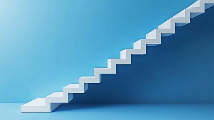 Obraz premium Surreal staircase floating into infinity, creating a sense of endless space. Copy space.