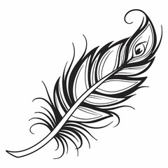 Obraz premium Feather silhouette vector illustration