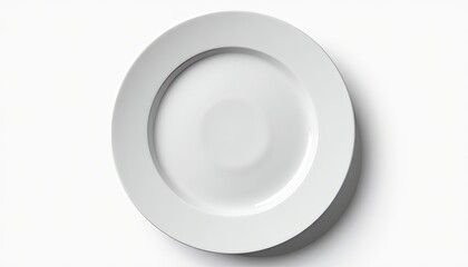 Stark Contrast: Pristine White Plate Against Perfectly Clean Surface. A white plate on a white surface.