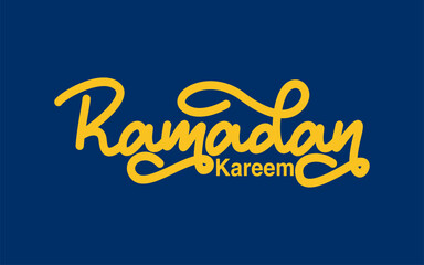 Ramadan lettering design with blue background for greetings.