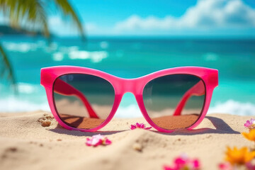 sunglasses on the beach