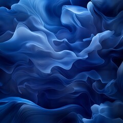 Obraz premium An abstract image showcasing fluid shapes and waves of blue hues, creating a serene and captivating visual experience that evokes calmness and creativity.