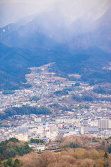 Fototapeta premium 岐阜県中津川市 冬の苗木城