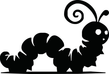 Caterpillar silhouette on white background. Caterpillar icon sign vector illustration design.