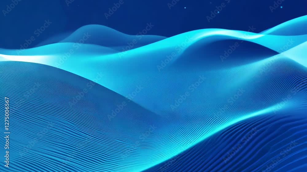 Poster blue abstract gradient wave animation: dynamic and futuristic digital background design