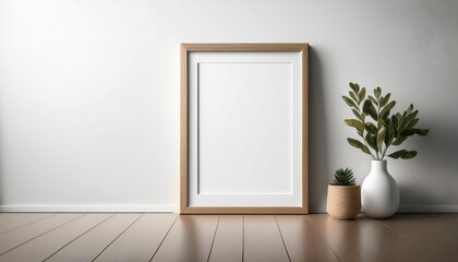 Minimalist Vertical Artwork Template in a Pristine White Setting Add Elegance to Your Space with Modern Home Decor or Digital Art.