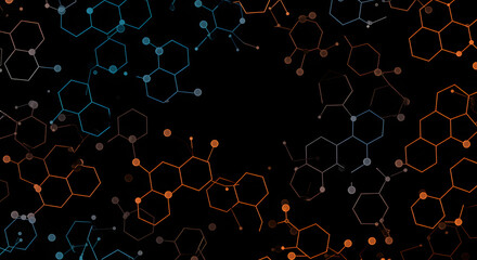 Hexagons pattern. Geometric abstract background with simple hexagonal elements. Medical, technology, or science design.
