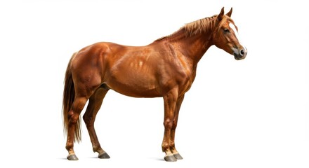 Obraz premium Chestnut Horse Isolated on White Background