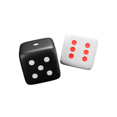 a 3D rendered illustration of dice on white background 
