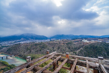岐阜県中津川市　冬の苗木城