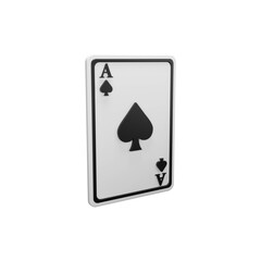 a 3D icon render ace of spades on white background 