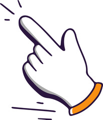 Illustration of a Hand with Index Finger Pointing as a Click Icon