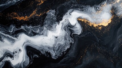 Abstract fluid art with gold particles