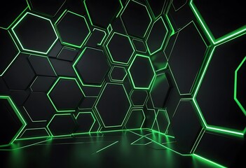 Illuminated Hexagonal Panels, A Modern Technological Aesthetic