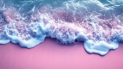 Pink Beach Waves, Soft Foamy Water