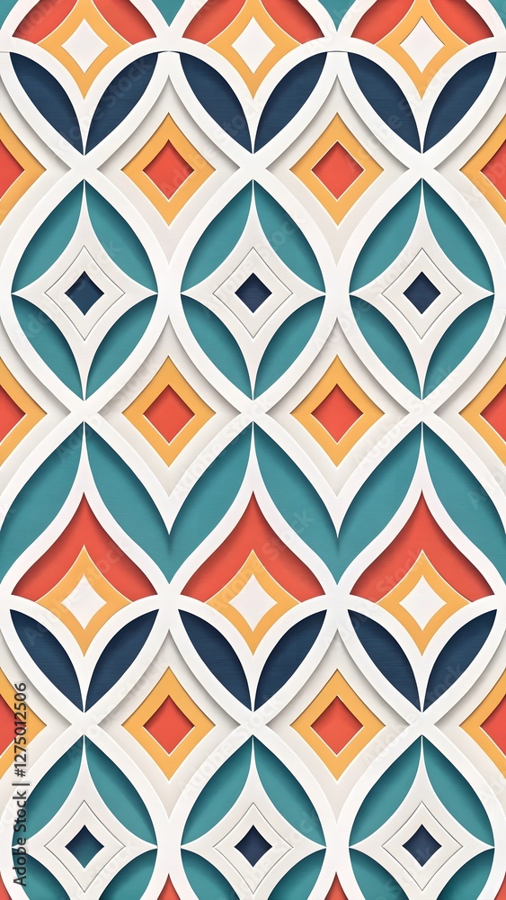Aufkleber a colorful pattern of squares and diamonds