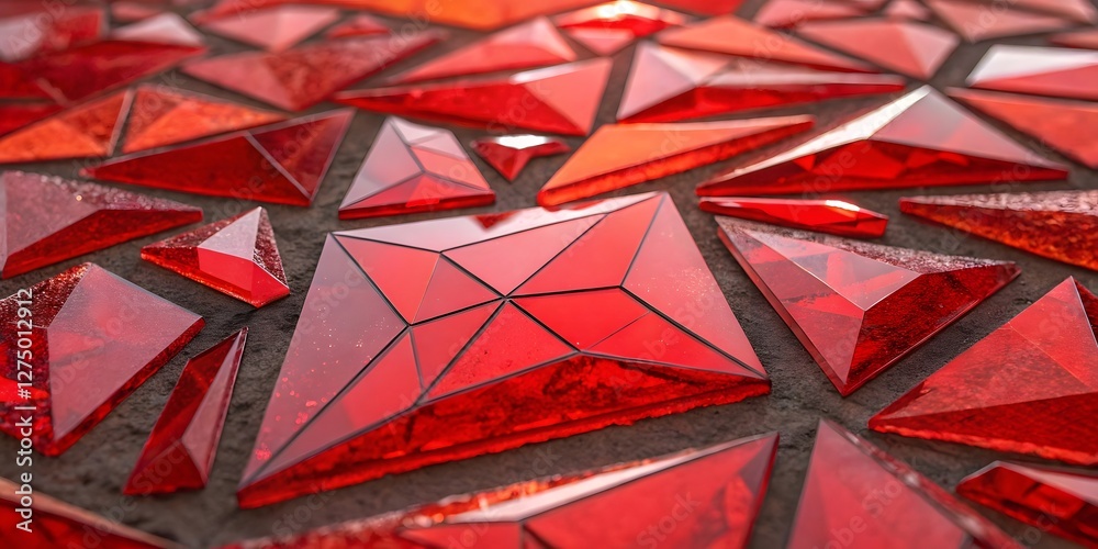 Poster a close up of a red mosaic tile