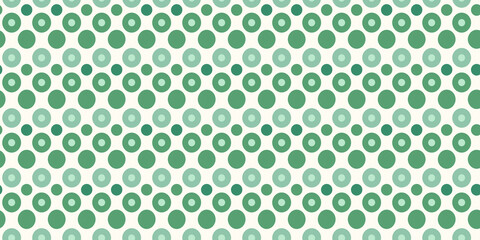 Naklejka premium Seamless green circle pattern design with varying shades on light background