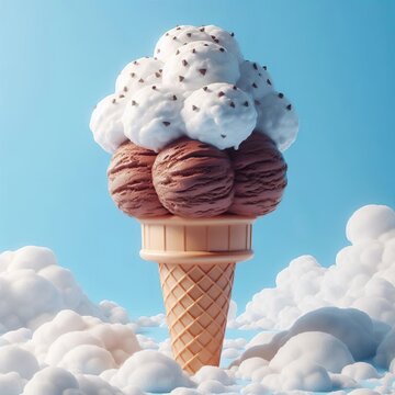 ice cream cone chocolate and milk