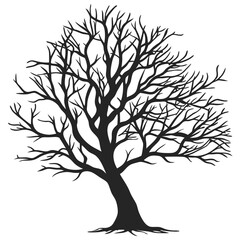 Obraz premium bare tree silhouette vector illustration