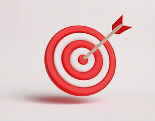 3D Bullseye Target with Arrow, Precision, Accuracy, and Goal Achievement Concept for Business, Marketing, and Success Strategy