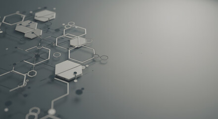 Hexagons pattern. Geometric abstract background with simple hexagonal elements. Medical, technology, or science design.