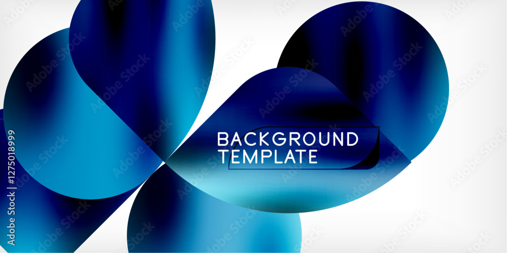 Poster color geometric shapes background shadow circles
