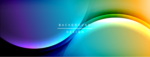 Bright rainbow style color gradient with curve round shape line background. Vector Illustration For Wallpaper, Banner, Illustration, landing page