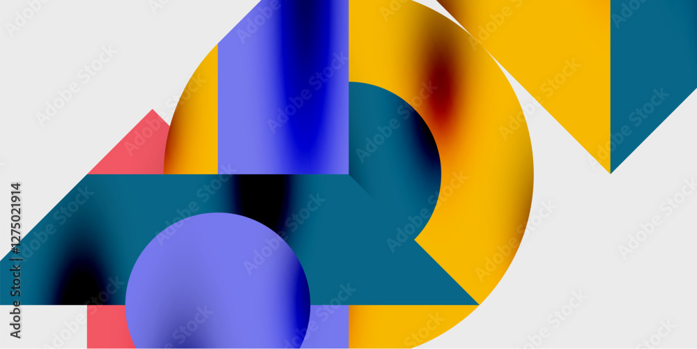 Poster Vibrant abstract background circles with smooth gradients, creating a dynamic and modern design. Ideal for creative, tech, or contemporary-themed projects
