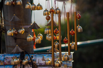Nepalese wind chimes details in Kathmandu Nepal market