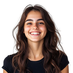 Happy young woman isolated on transparent background